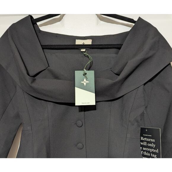 Tuckernuck Black Monroe Top Long Sleeves Button Front Work or Evening Party, S - Picture 11 of 12